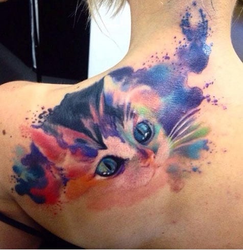 Watercolor Animal Tattoos Purr-fect