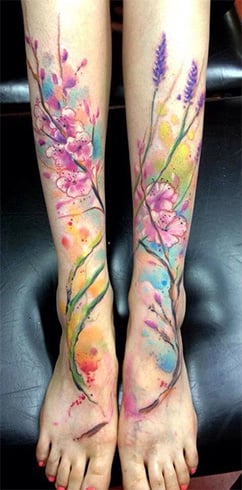 Watercolor Flower Tattoo A Rainbow Trial