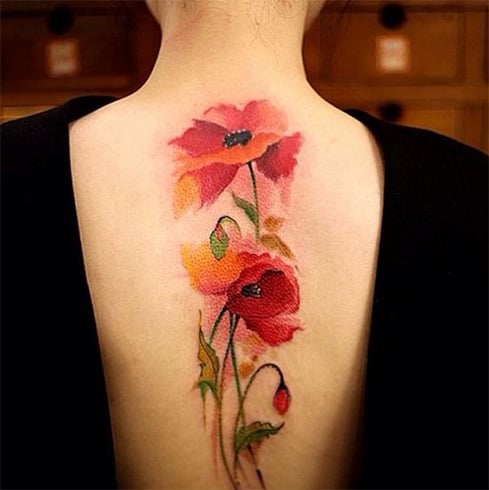Watercolor Flower Tattoo Sexiest Floral Backs