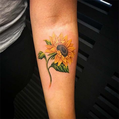 Watercolor Sunflower Tattoo Picture Perfect