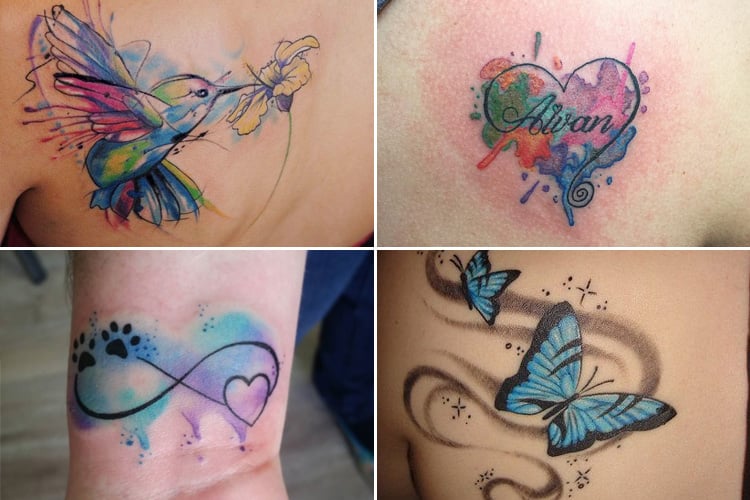 21 erstaunliche Aquarell Tattoos, die echt aussehen