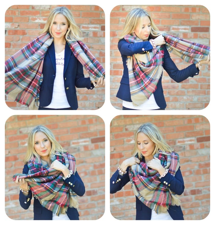 how to wear a large rectangular scarf