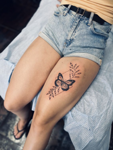 Butterfly Adorn With Leaves