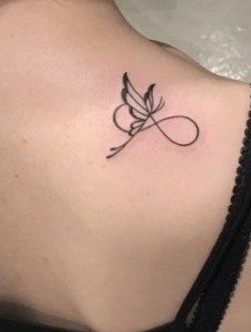 Butterfly Tattoo With Infinity Sign