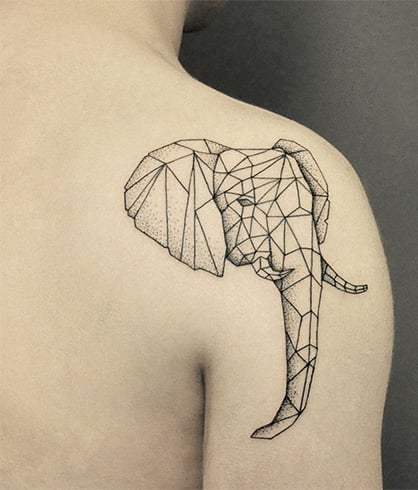 Geometric Elephant Tattoos