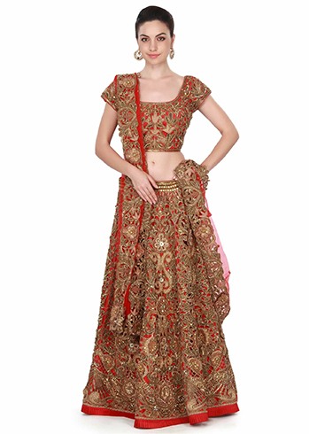 Red Bridal Lehenga