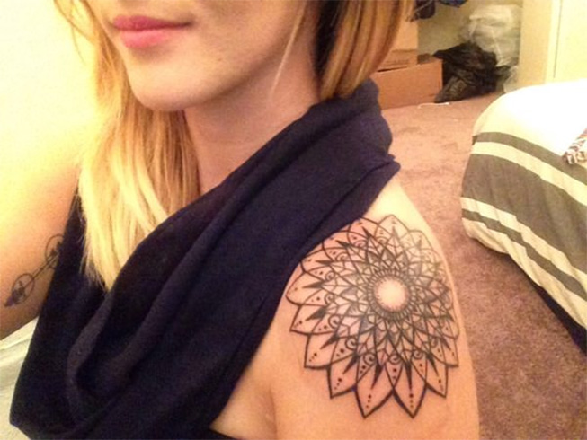 Shoulder Tattoos for Women with Mandala