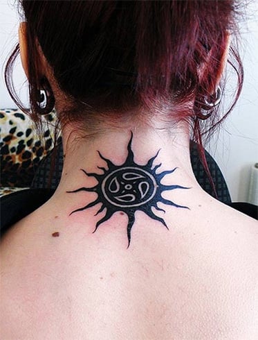 Sun Tattoos on Neck