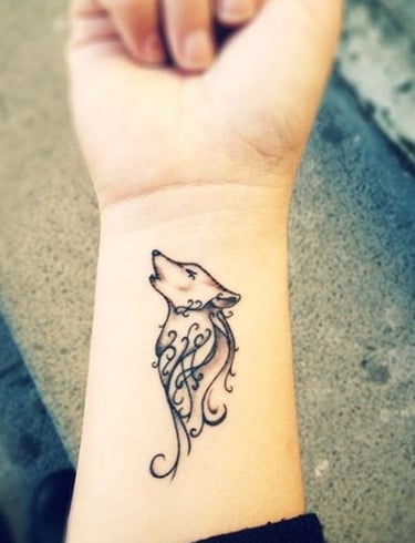 Tattoos for Girls on Hand with Wolfy