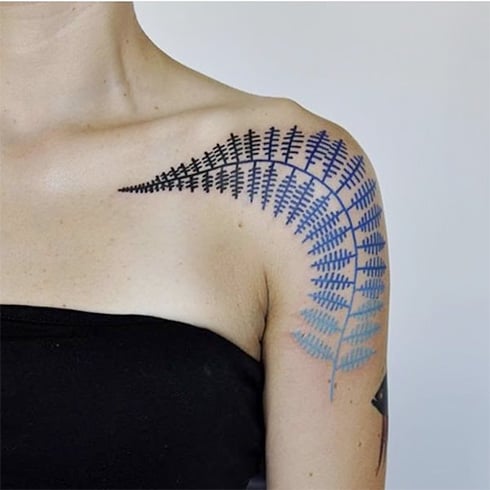 Tattoos for Girls on Shoulder with Fern