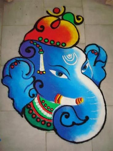 Ganesh Rangoli Designs for Competition