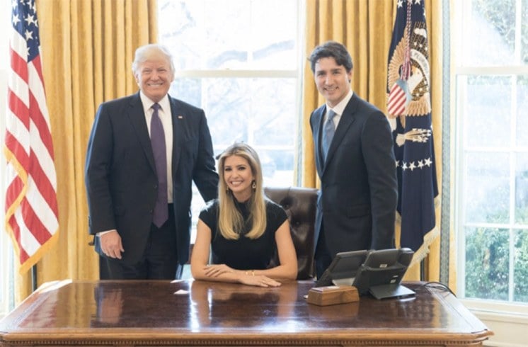 Ivanka Trump With Father and Husband