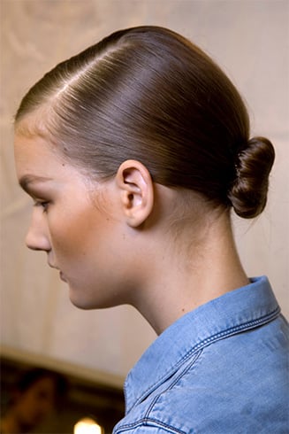 Low Bun with Side Parting