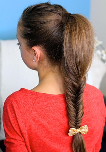 Fluffy Twisted Hairstyle with Fishbone Plait