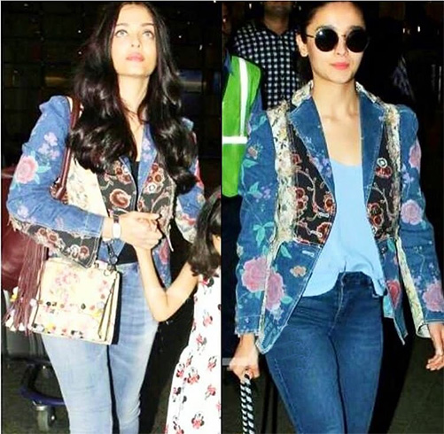 Aishwarya Rai and Alia Bhatt In Roberto Cavalli Blazer