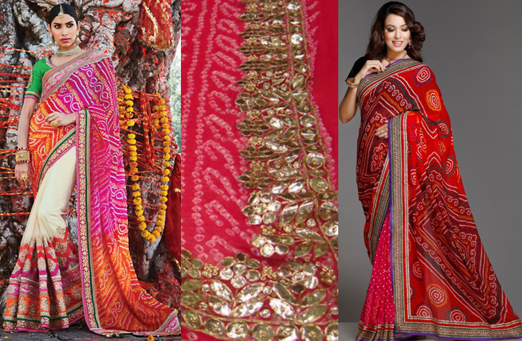 Bandhej Sarees for Puja