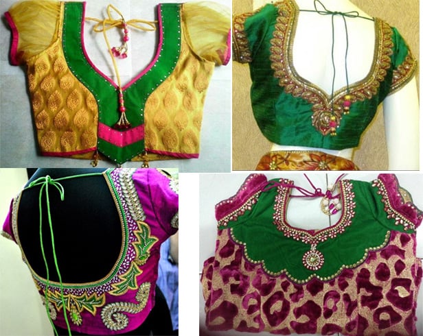 Blouse Back Neck Designs With Patch Work