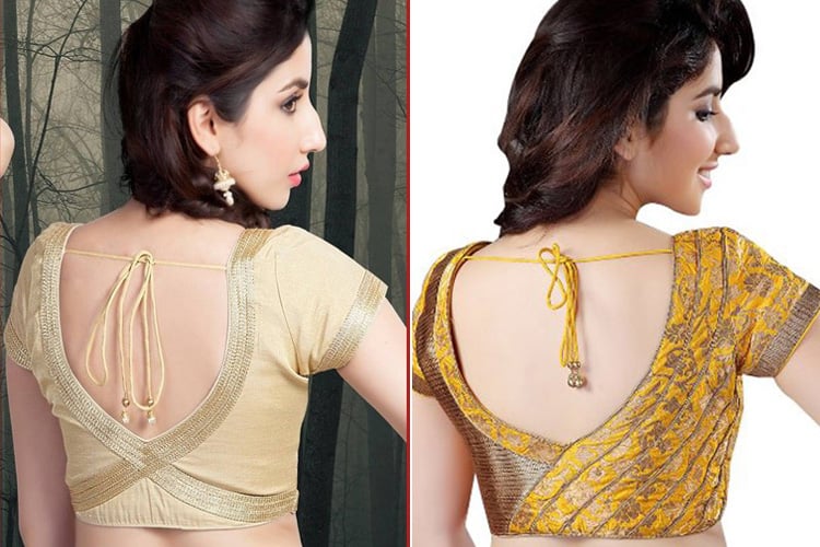 Blouse Back Neck Designs With Patch Work