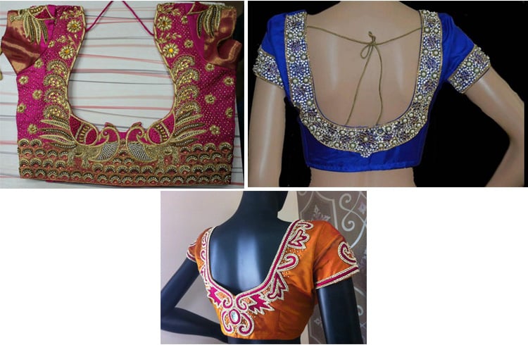 Blouse Neck Designs With Patch Work