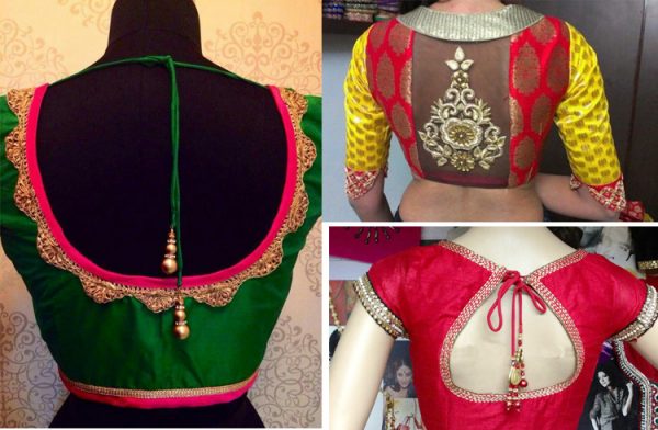 Making It Festive With Blouse Back Neck Designs With Patch Work