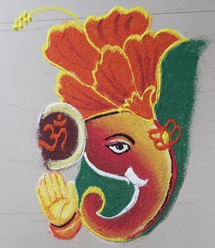 Latest Ganesh Rangoli Designs