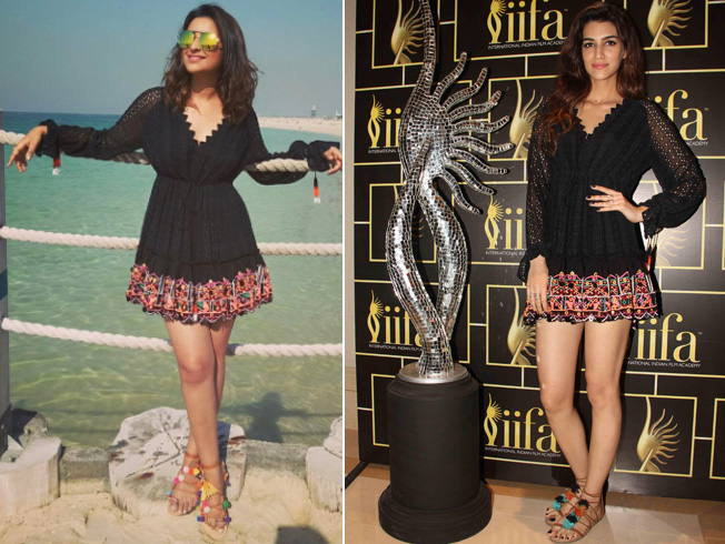 Parineeti Chopra and Kriti Sanon In Black Short Dress