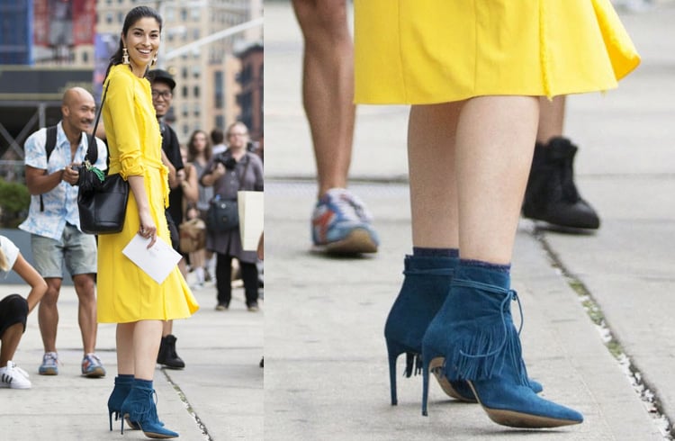 Ankle boots to wear with yellow dress