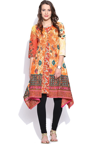 front open button kurtis