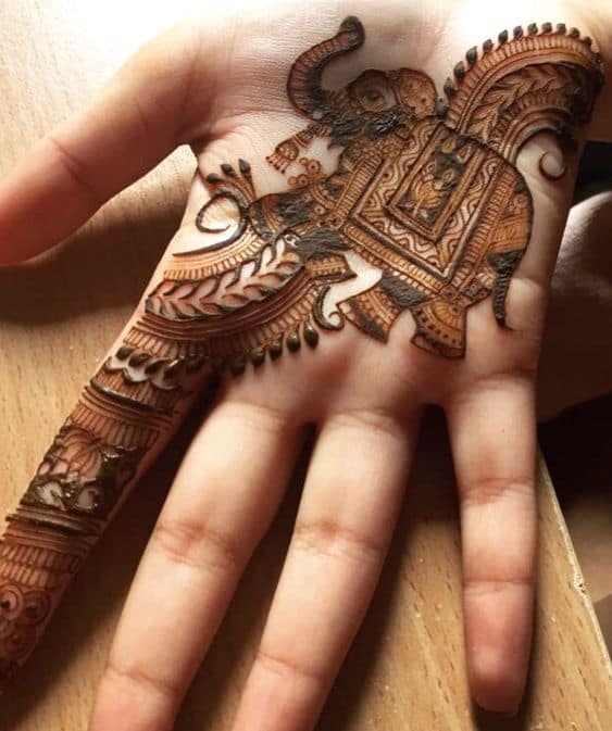 10 Simple Bridal Rajasthani Mehndi for Hands | Mehndi designs for hands,  Elephant henna designs, Mehndi designs for beginners