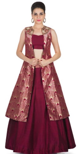 Jacket With Banarasi Saree