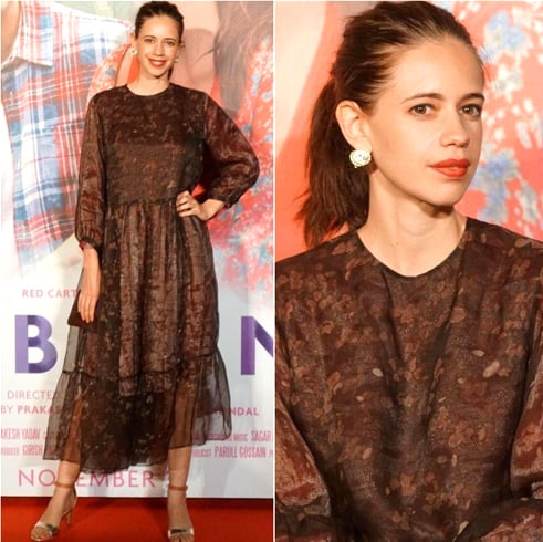 Kalki Koechlin's Printed Brown Dress