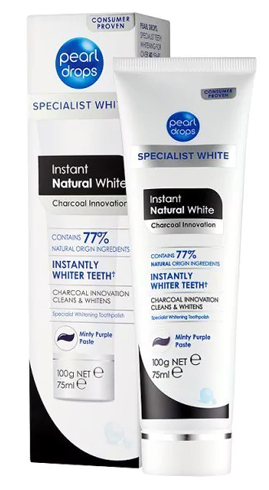 Pearl Drops Instant Natural White Charcoal Innovation Toothpaste