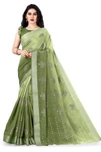 SOURBH Cotton Blend Printed Saree