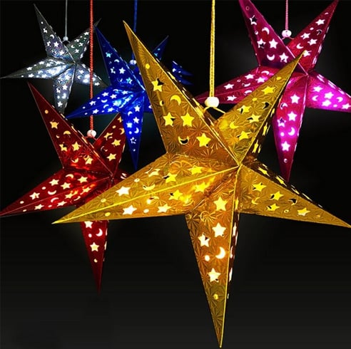 Star Paper Lamp With Fabulous Color Scheme