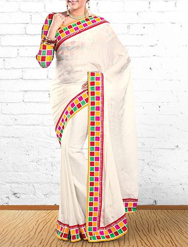 border plain different saree motif floral