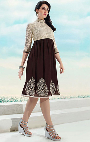 Collar neck Pakistani Designer Kurtis