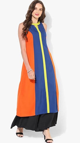 Colour-block kurti