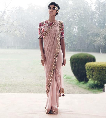 Plain Chiffon Sarees With Zari Border