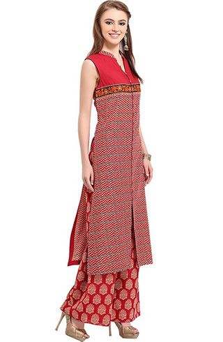 Cotton Front Open Slit Kurti