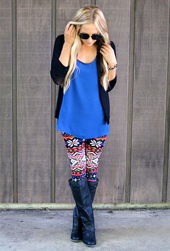 Oversized Cardigan with your Printed Leggings