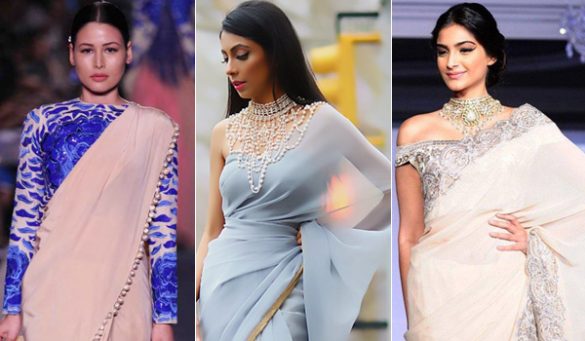 Plain Chiffon Sarees with Designer Blouse