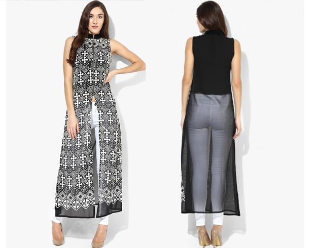 Sleeveless Kurti With Front Slit Open