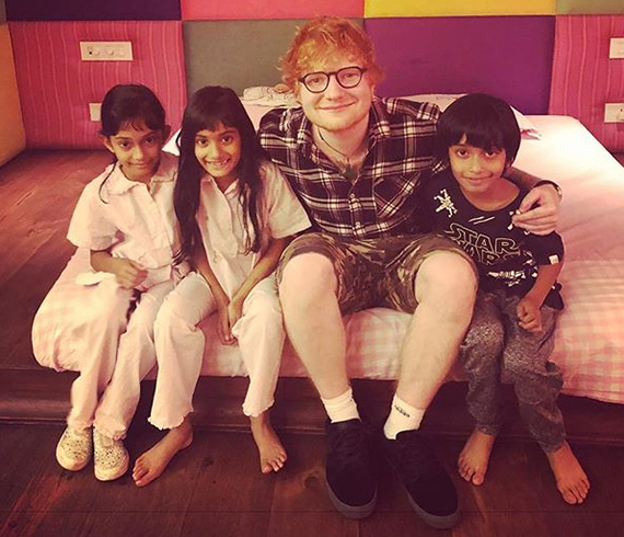 Ed Sheeran with Kids