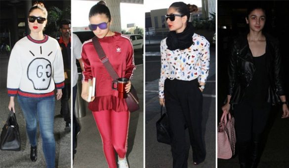 Alia Bhatt And Kareena Kapoor at Airport Fashion