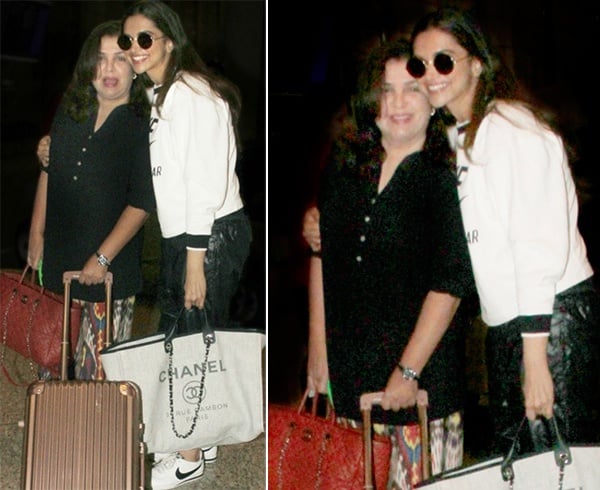 Deepika Padukone and Farah Khan At Airport