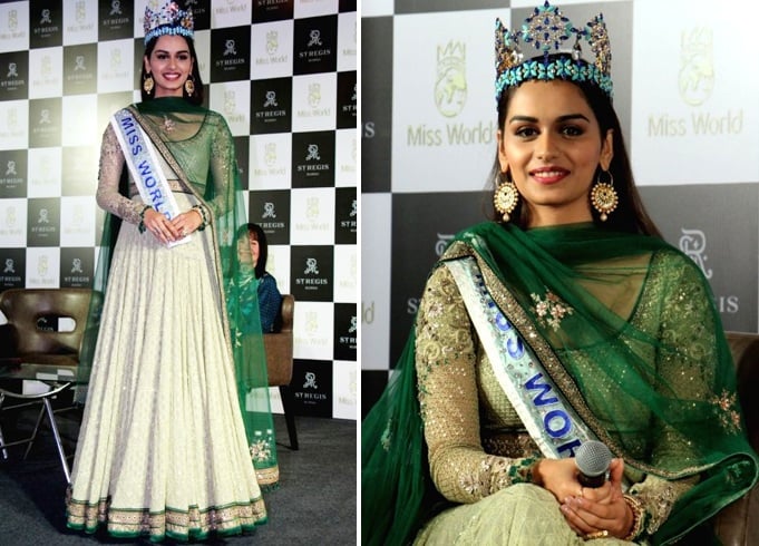 Manushi Chhillar in Tarun Tahiliani outfit