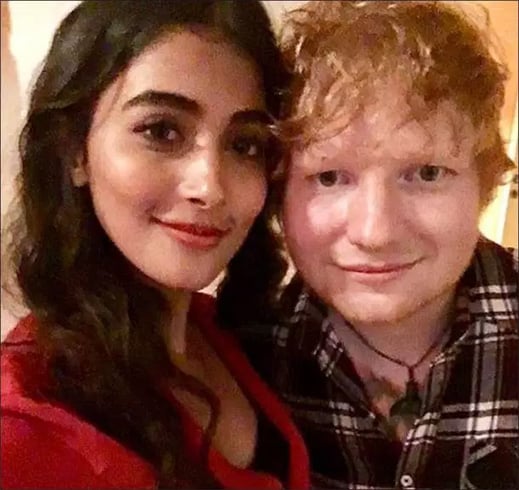 Pooja Hedge with Ed Sheeran