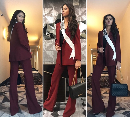 Shraddha Shashidhar in Marsala Pantsuit