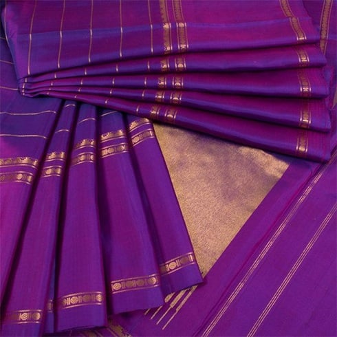Violet Kanchipuram Saree