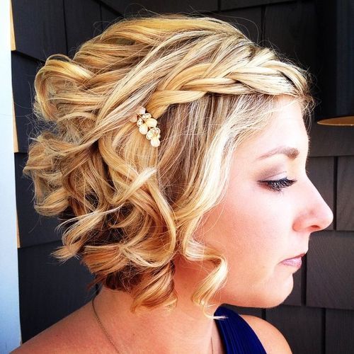 Curly Bob With Side Braid